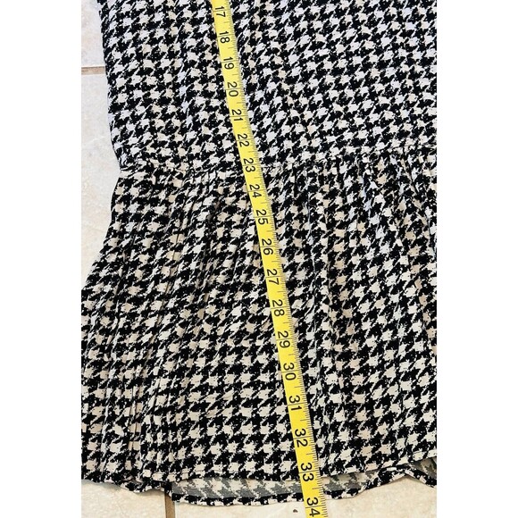 Anthropologie Maeve Size S Sterling Houndstooth Tunic Dress Ballon Sleeve Boho - Picture 13 of 16